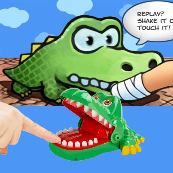 Krokodilletænder Legetøjsspil til børn, Krokodillebidende fingertandlægespil KLB