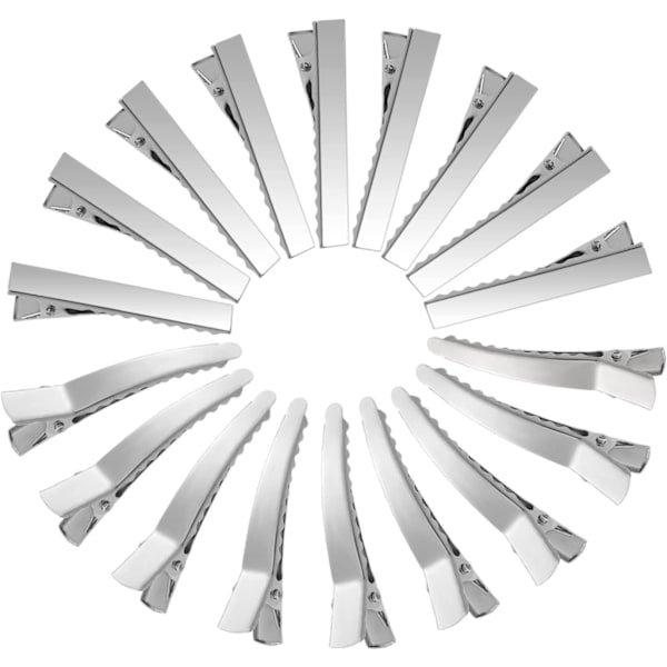 50 st metall krokodil hårklämmor barrette hårklämmor DIY accessoarer hårklämma för kvinnor och flickor, 2 stilar (silver)