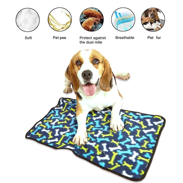 Hunde tæpper, blødt fluffy fleece kæledyr tæppe varmt M(12.99x9.84) KLB