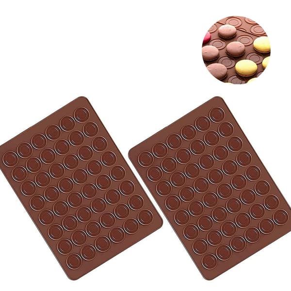 2-pack silikonbakmattor för macarons, 48 håligheter, non-stick beläggning, macarons