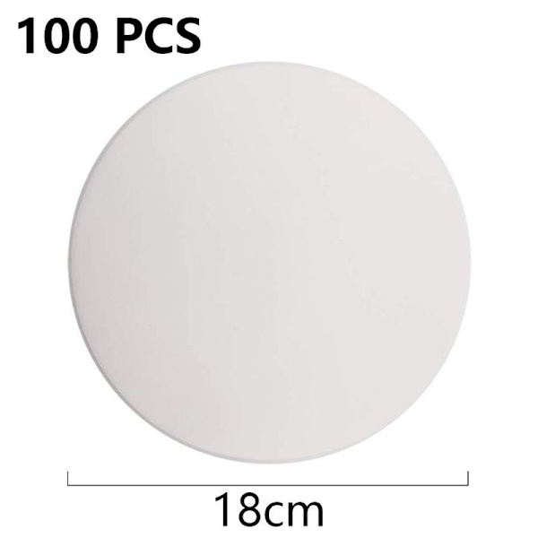 Bagepapirindsatser, sæt med 100, non-stick belagte bagepapirindsatser, 18 cm