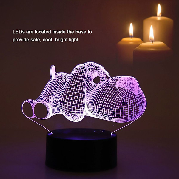 USB-lampfot med sju färger, touch-switch, 3D akrylpanel KLB