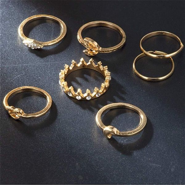 13-delars ringset för kvinnor, knogringar, guld, bohemiska ringar för flickor, KLB