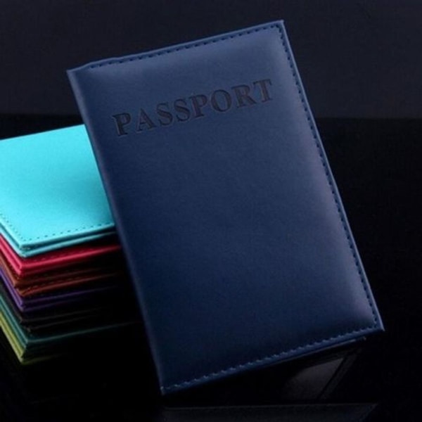 ID- cover för passfodral i konstläder (mörkblå)