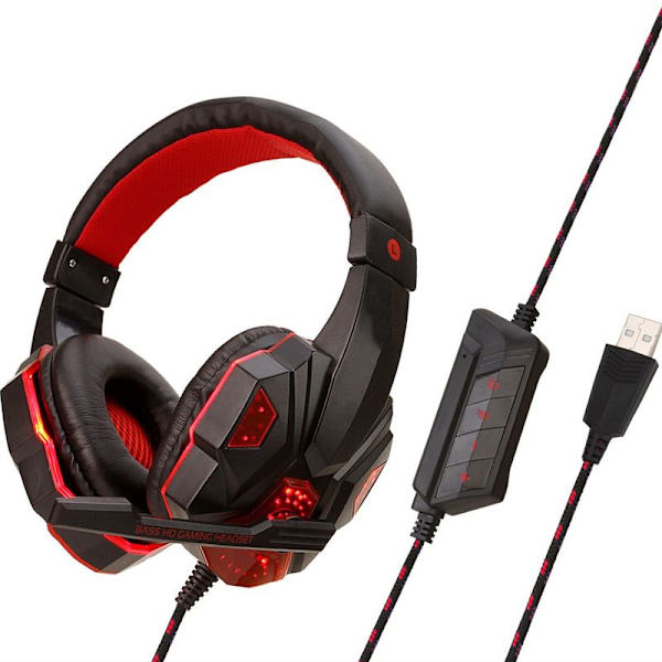RGB-pelikuulokkeet stereoympäröivällä äänellä, 7.1 musta-punainen