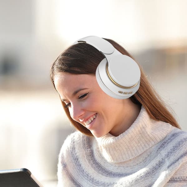 Bluetooth Over Ear Hörlurar, Trådlösa Fällbara Stereo Vita