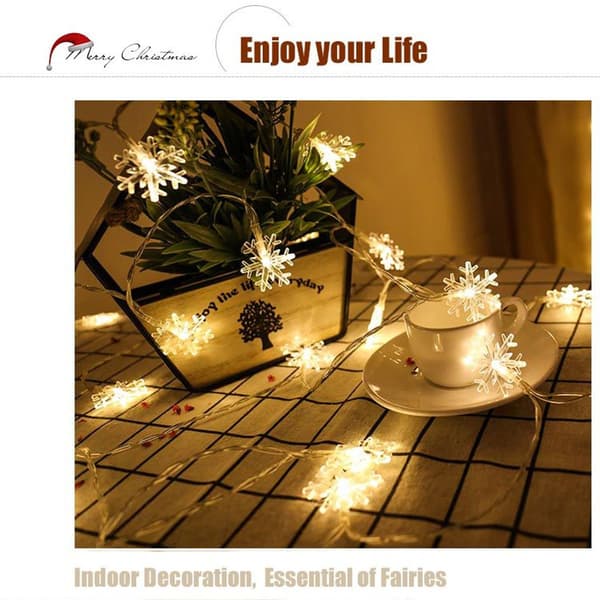Jul Snöflinga String Lights 6m 40LED String Lights Batteri KLB