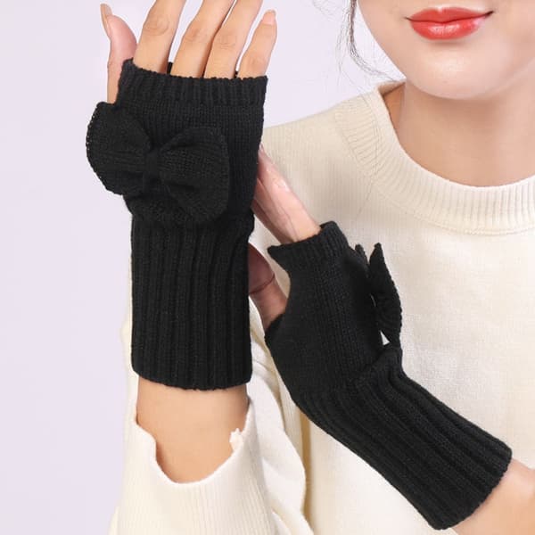 Vinter Fingerless Handskar Halv Fingerhandske Höst och Vinter Svart KLB