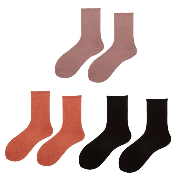Lette ComfortSoft sokker til dame, puff farge + murstein rød + svart KLB