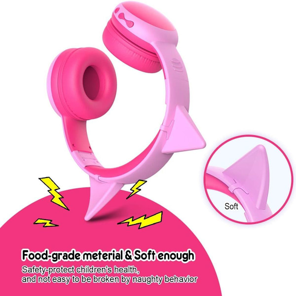 Bluetooth-headset til børn med mikrofoner pink