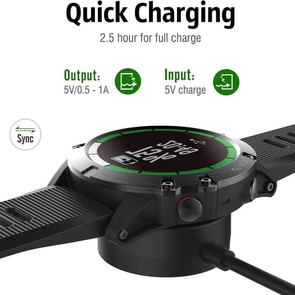 Laddningskabel kompatibel med Vivoactive 3/3 Music / 5 / 5S / 5X / 5X Plus /