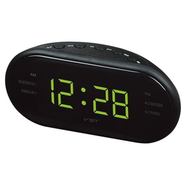 Oval klockradio LED-klocka (gul)
