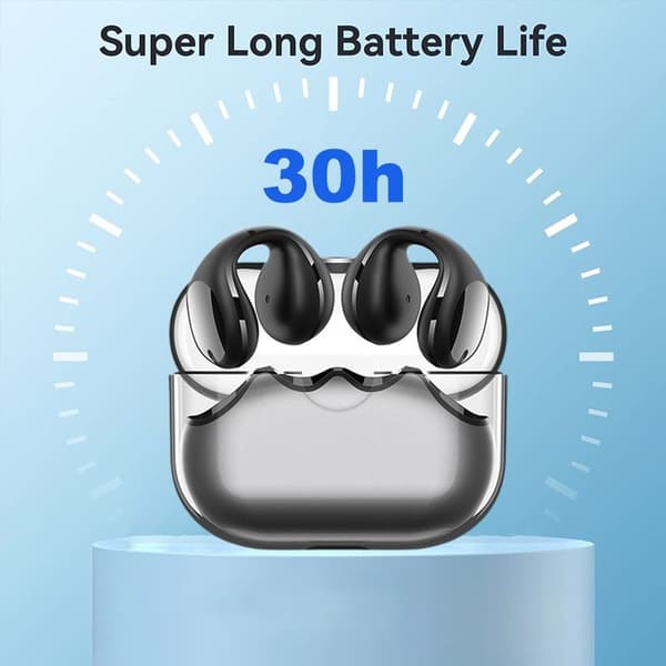 Øreklips Benledning Hodetelefoner Ørepropper Bluetooth 5.2, Svart