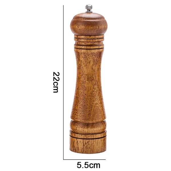 Pepperkvern i tre, pepperkvern, justerbar grovhet, tre, 20,3 cm