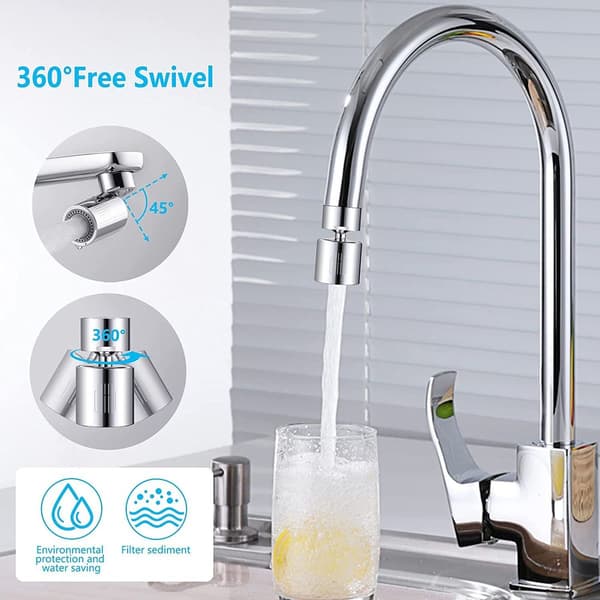 Faucettutlufter, 360° dreibar tutlufter med 2 spraymoduser
