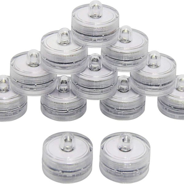 12x LED Vattentäta Nedsänkbara Tealights Flamlösa Tealight Batteridrivna KLB
