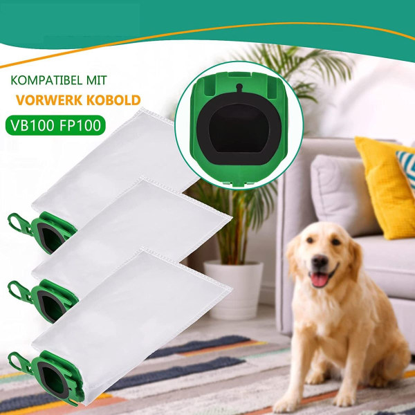 Imurin pölypussit Vorwerk Kobold VB100:lle - 10 kpl vaihtopusseja suodattimella KLB