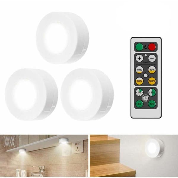 Skåpsbelysning LED med fjärrkontroll, 3 st KLB