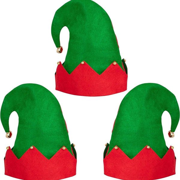 Moon Boat 3 Pack Christmas Elf Filt Hat - Jingle Bells Xmas KLB