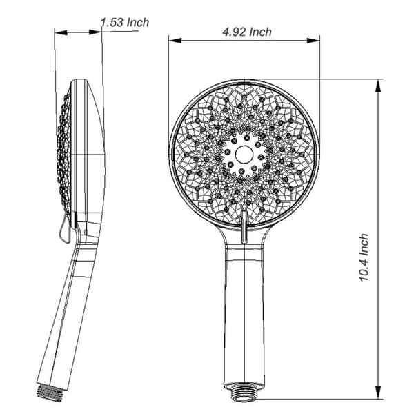 Elektroplettering 6 funktioner tryk brusehoved hånd KLB