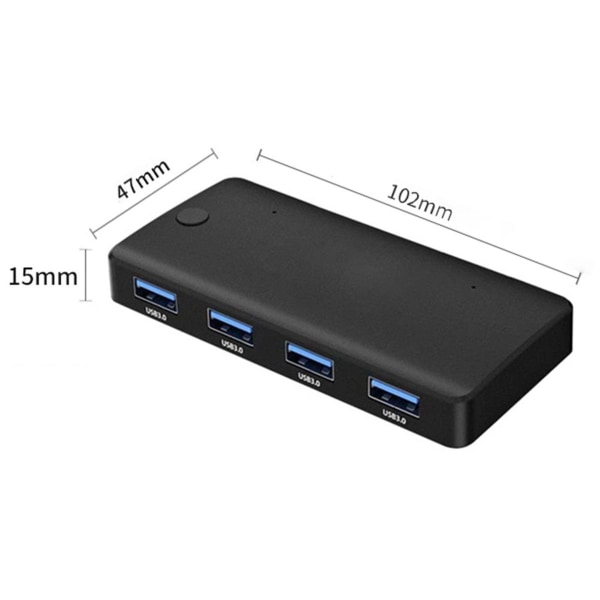 USB 3.0 Switch, 2 IN 4 Out KM Switch for skrivere og mer