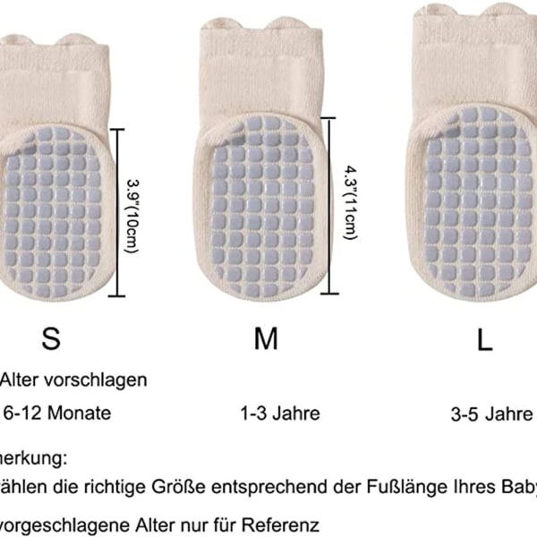 Babystrumpor Anti-Slip Tjocka - 5 Par Vinter Varma Småbarnsstrumpor Halkfria KLB