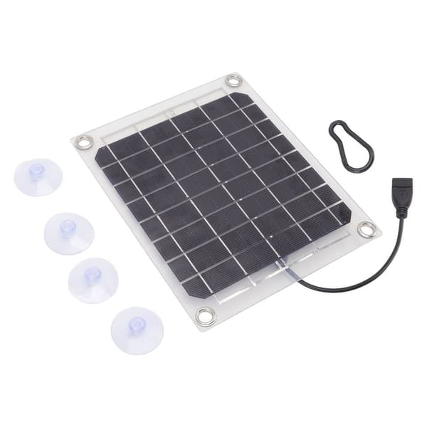 Solcellepanel 10W USB-utgang, transparent design, dobbeltsidig KLB