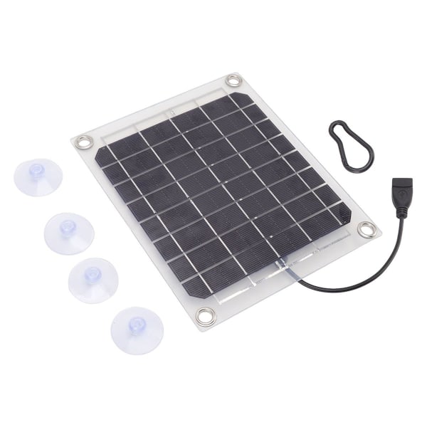 Solpanel 10W USB-utgång, transparent design, dubbelsidig KLB