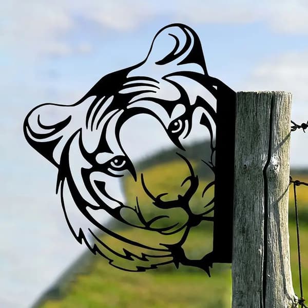 Gjerdemetall hagedekorasjon - utendørs dekorasjon - tiger