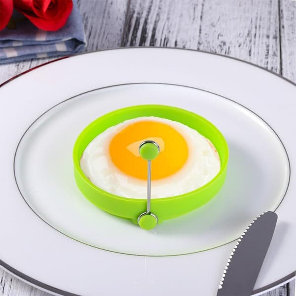 Stekt eggform for stekepanne Egg Rings Silikonpannekakeform Rund Grønn KLB