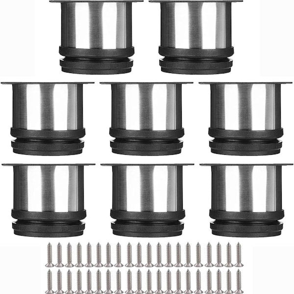 Set med 8 möbelben, justerbara köksben Ø 50 mm/höjd KLB