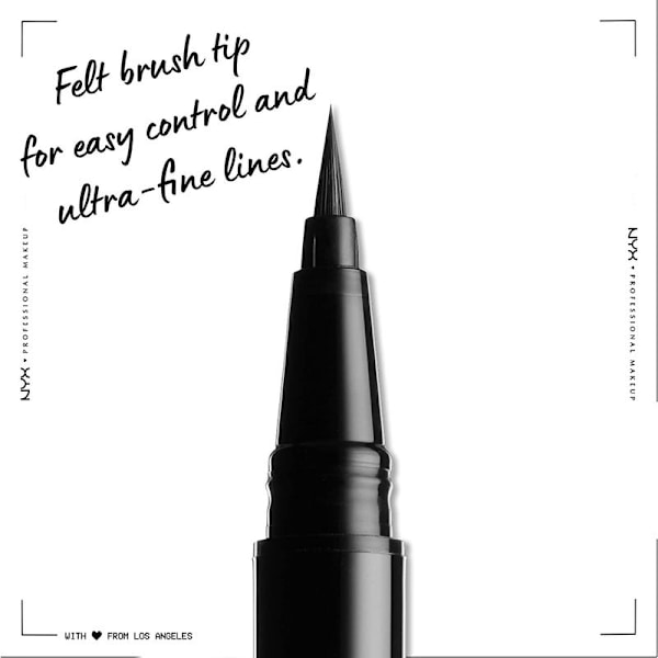 Tahraamaton ja vedenkestävä musta nestemäinen eyeliner-kynä mustalla