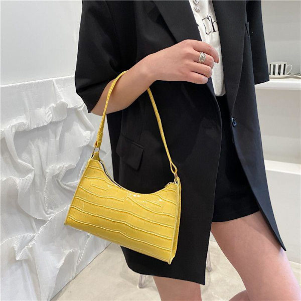 Handväska med stenmönster, axelväska, baguette, crossbody