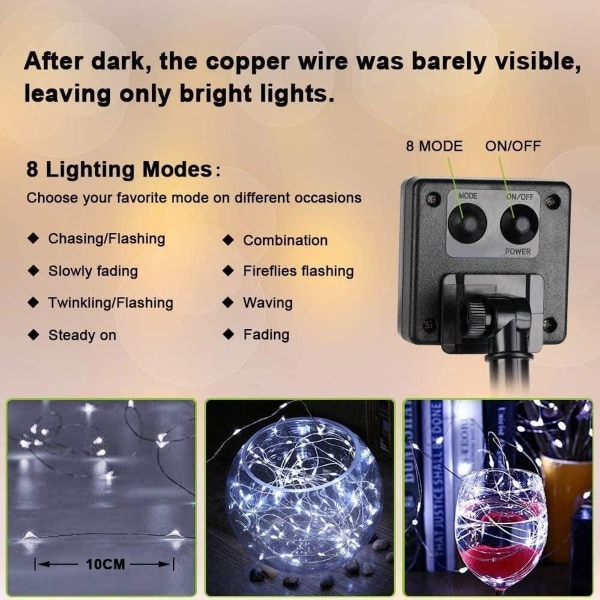 Solcellsbelysning för jul utomhus, BrizLabs 24M 240 LED vit KLB