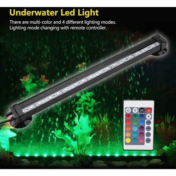 Akvarie LED-fiskrørslampe Vandtæt Akvariefarve Nedsænkelig Akvariebelysning (31 cm EU-stik) KLB