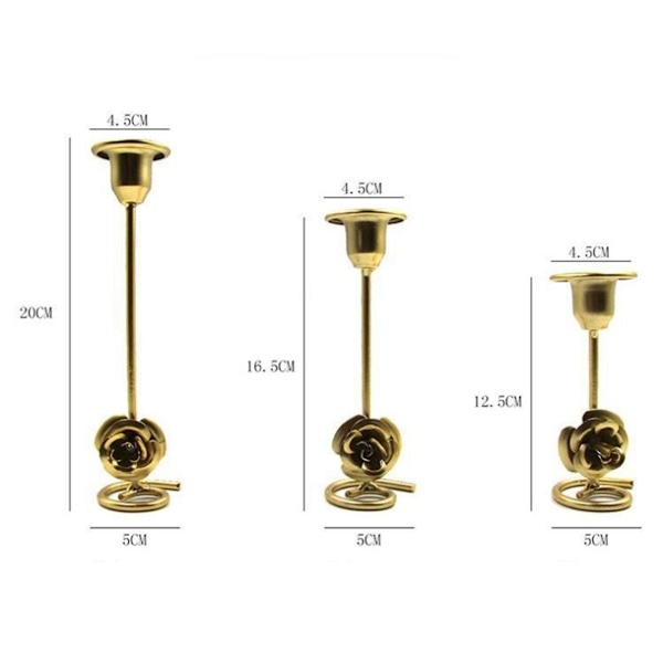 2 st Rosformade Metall Ljusstakar Bar Bordsdekoration Ljusstake för Ljusstake