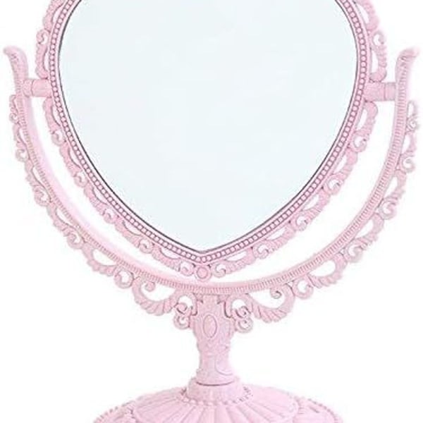 Hjerteformet Makeup Spejl 3x Forstørrelse Vintage Design KLB