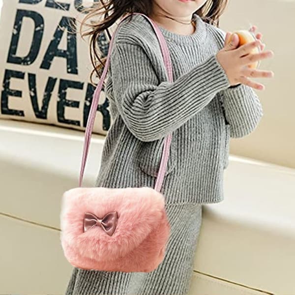 Barn Flickor Småbarn Söt Rosett Hårig Mini Axelväskor style2