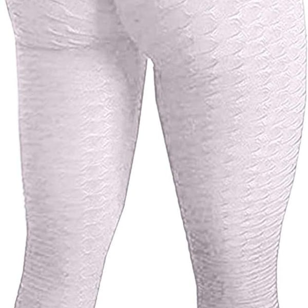 Berømte leggings, kvinners rumpe løftende yogabukser høye 01 hvite KLB