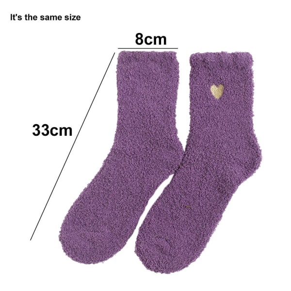 Pehmeät pörröiset naisten sukat, paksut pörröiset talvisukat, mukavan lämmin, violetti KLB