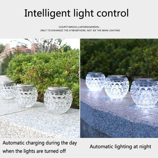 Solar Wish Light Utendørs Glass Hagedekorasjon (Farget Lys)