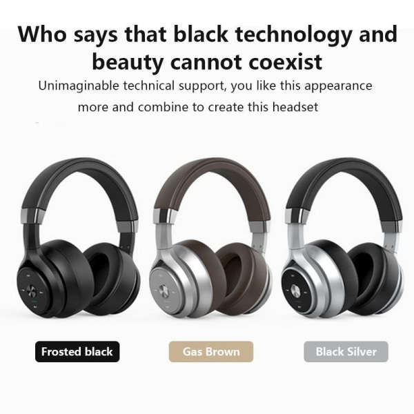 Aktiv støyreduserende Bluetooth-hodetelefoner over svart
