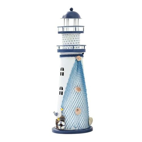 2 Blinkende Pewter Ocean Lighthouses Middelhavsstil Home Decor Arthan