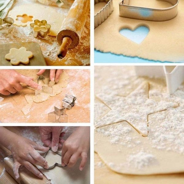 Pakke med 5 rustfrie stål lilje kronblad kakeform fondant kakeform
