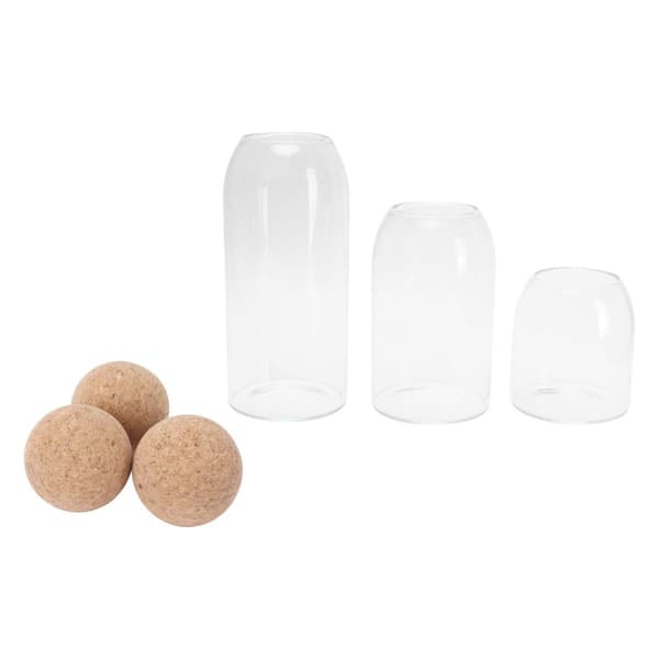3Set Rund Förseglad Burkar Transparent Förvaringslåda Teset KLB