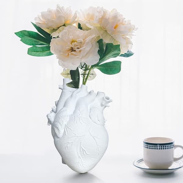 Hjerteformede plastblomster vaser til hjem og stue, romantisk