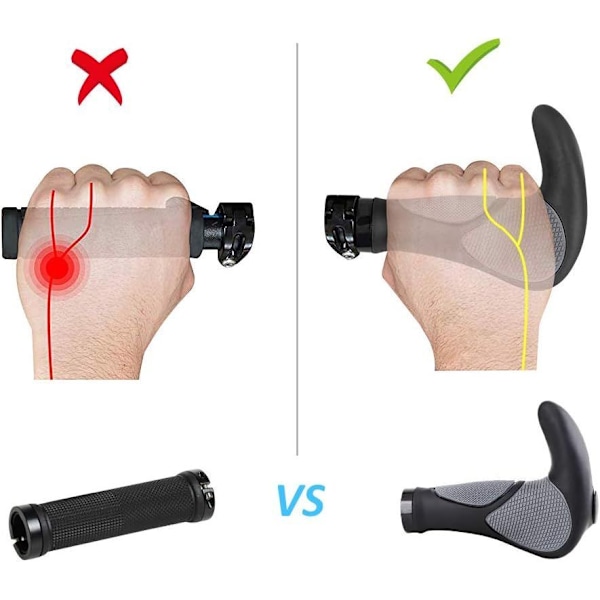 Patiszon Sykkelgrep Sykkelstyre MTB Grep Ergonomiske Styregrep Sklisikre
