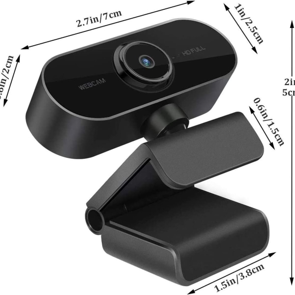 Webkamera, 1080P webcam til pc bærbar desktop