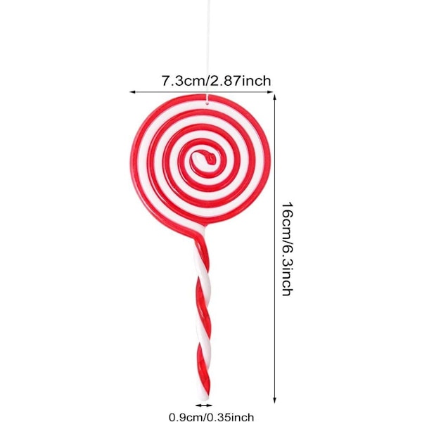 Julepyntsett med lollipops, 6 stk. Juletrær Lollipop KLB