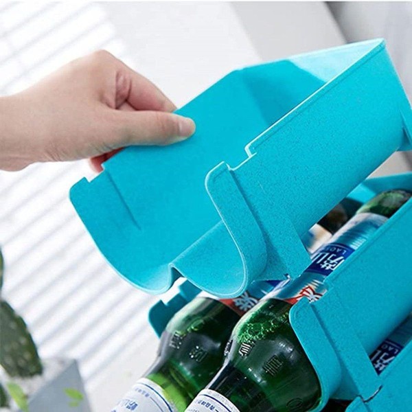 3-pack stapelbara flaskhållare, plast för köksbänkar